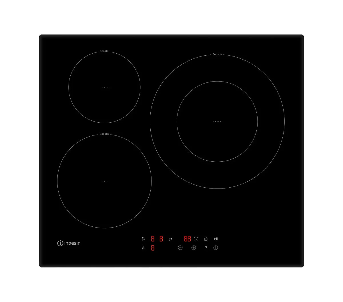 Vitrocerámica Indesit ISF13Q60 NE 7200 W 3 Zonas Negra