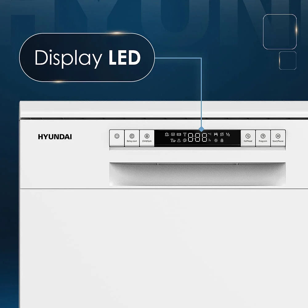 Lavavajillas Hyundai HDW6013EDW00 60 cm Clase E 14 Cubiertos Blanco