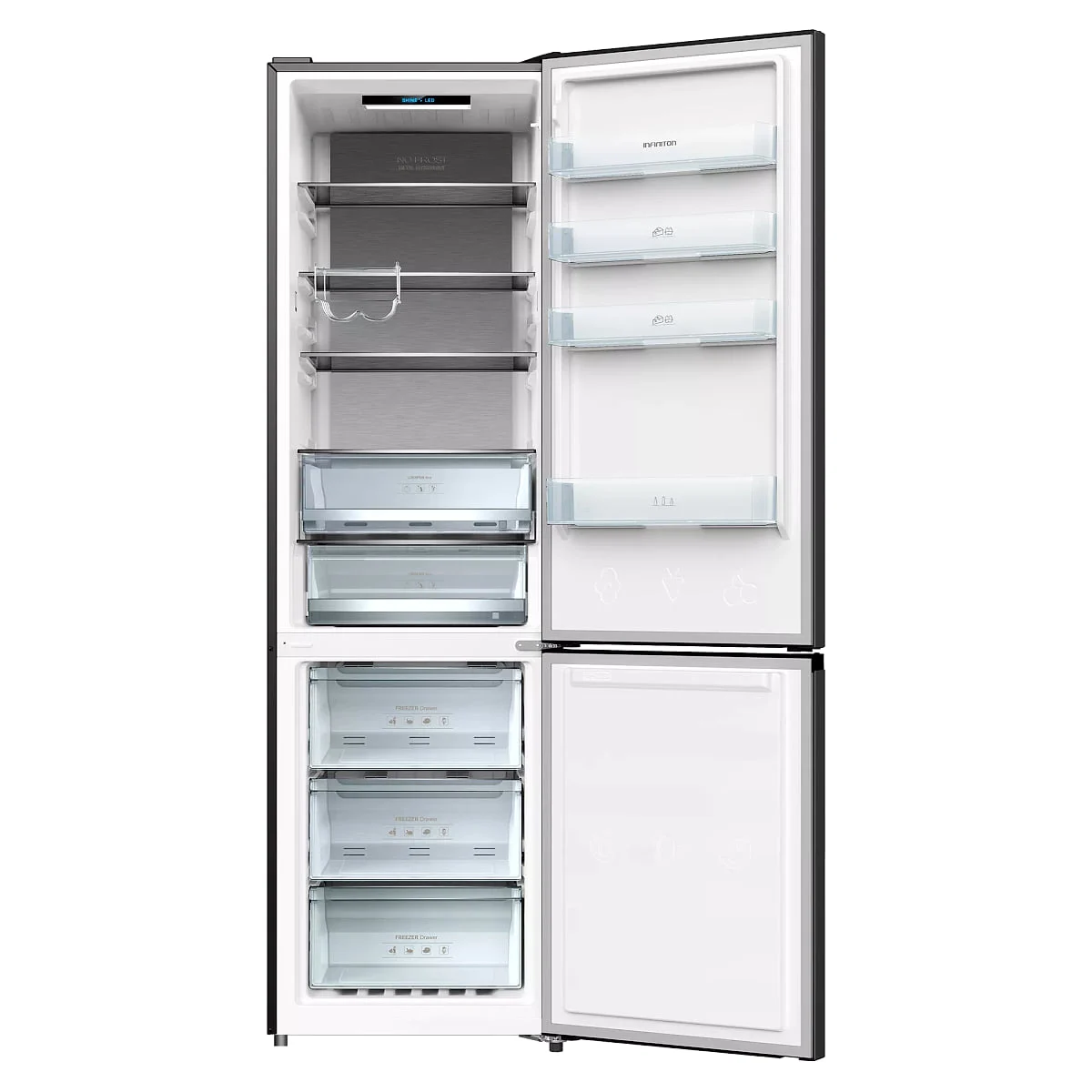 Frigorífico Infiniton FGC-403C20DDK 200 cm 405 litros Clase D No Frost Dark Inox