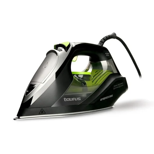Plancha Vapor Taurus Geyser Eco 3000 3000W Suela Antiadherente Negra
