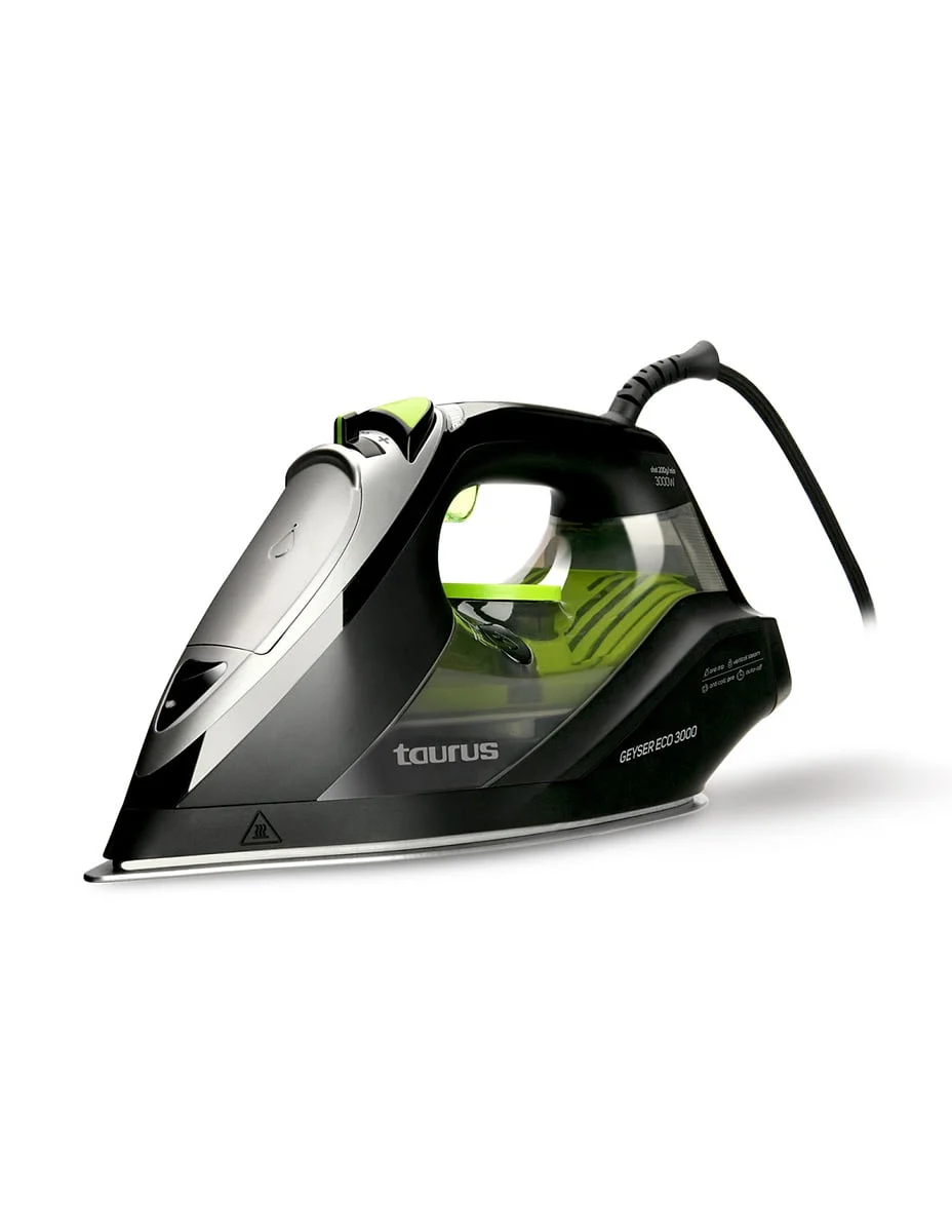 Plancha Vapor Taurus Geyser Eco 3000 3000W Suela Antiadherente Negra