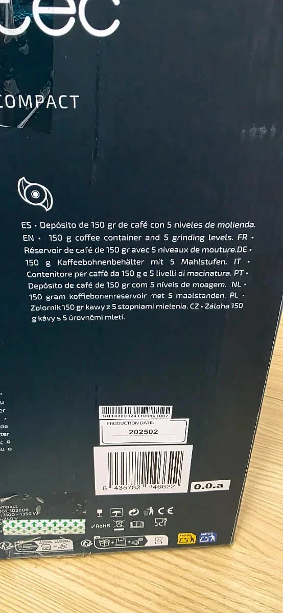 Cafetera Cecotec Cremmaet Compact 19 Bares 1350 W Compacta