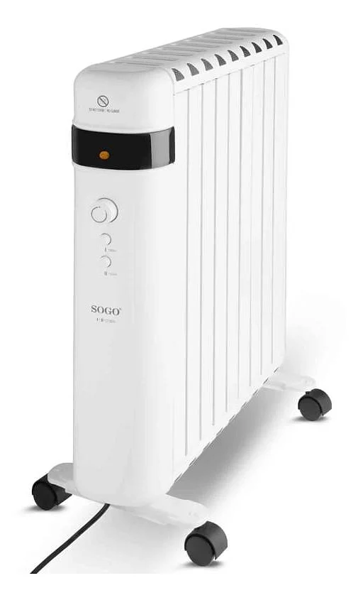 Emisor Térmico Sogo 2000 W 9 Elementos Portátil Blanco