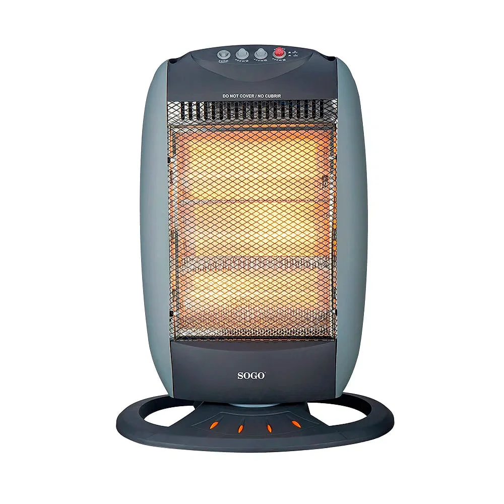 Estufa Alógena Sogo SS-18226 Giratoria 3 Tubos Cuarzo 1200W