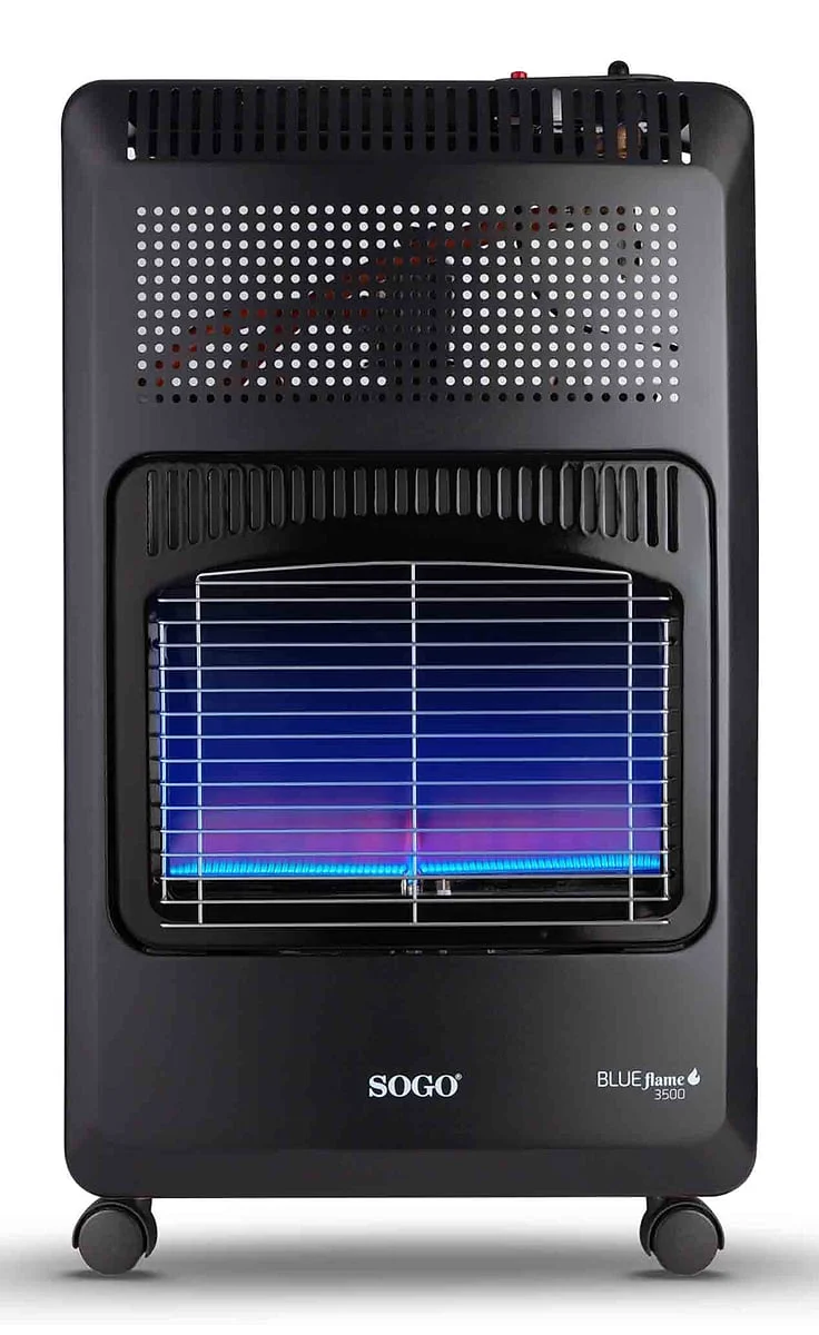Estufa Catalítica Sogo LLAMA AZUL 3500W Gas GLP Negra