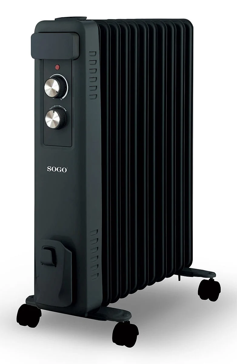Radiador de aceite Sogo 11 elementos 2500W Negro
