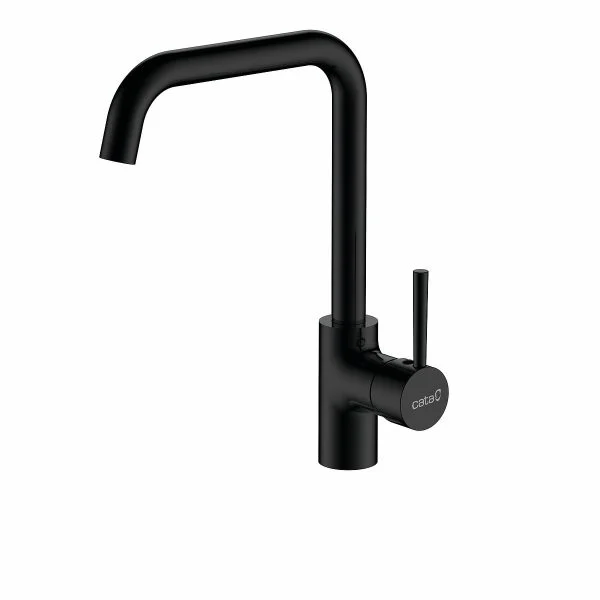 Grifo fregadero Cata BSA NEGRO Monomando Caño Alto Giratorio 360°