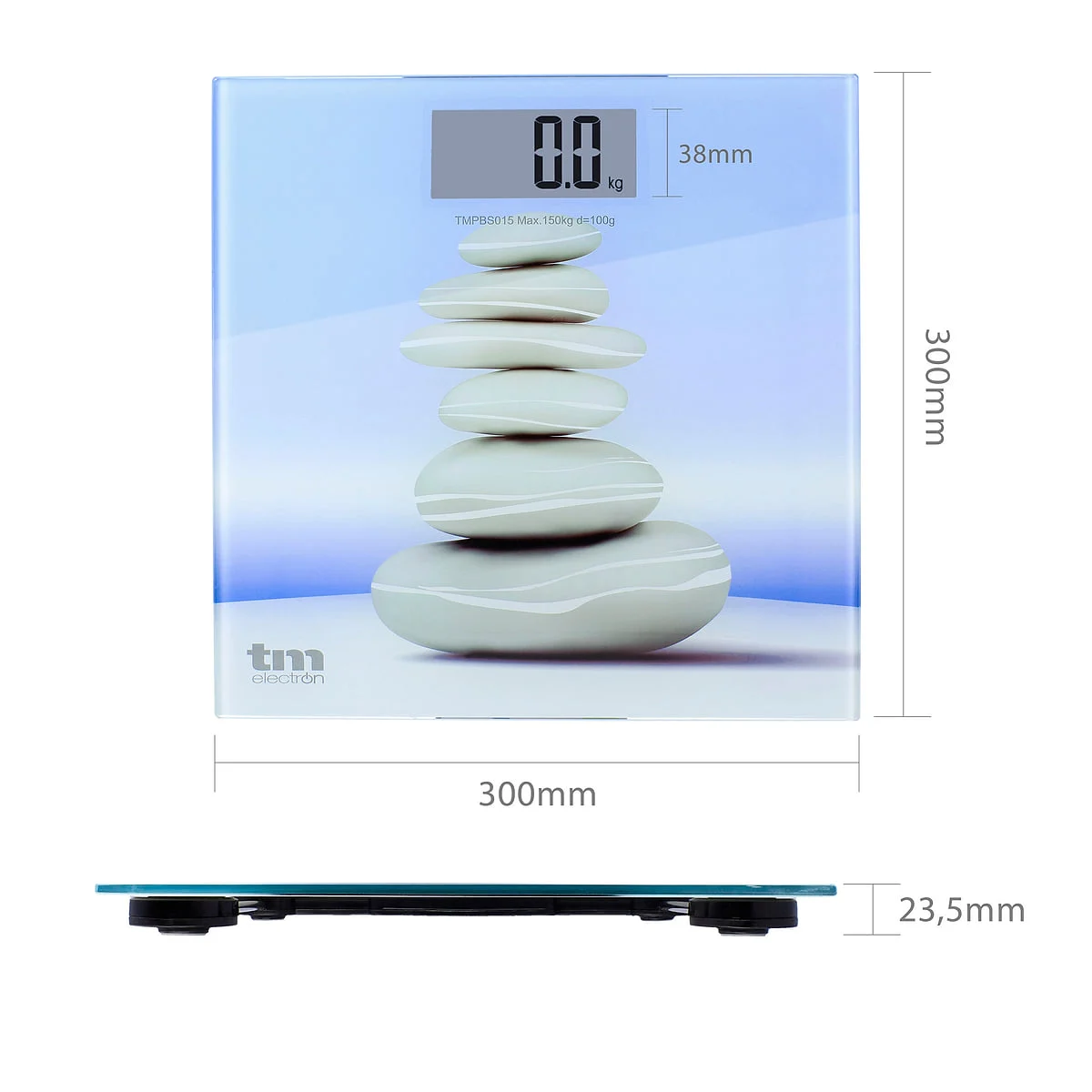 Báscula de baño TM Electron ZEN TMPBS015 150 kg Ultra Fina