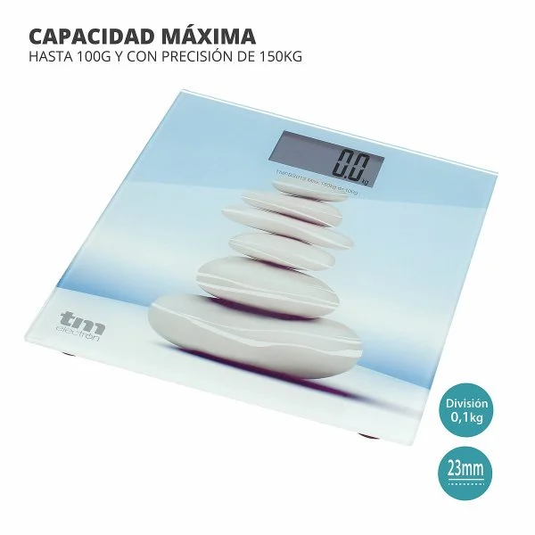 Báscula de baño TM Electron ZEN TMPBS015 150 kg Ultra Fina