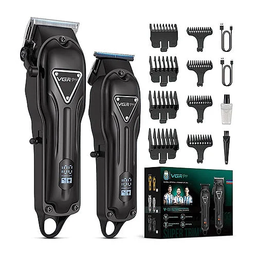 Set cortapelos y barbero VGR V051-298BLK Inalámbrico Negro Mate