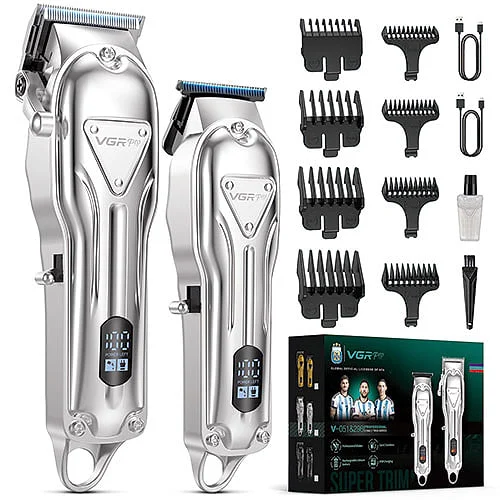 Set Corta Pelos + Barbero VGR Silver 3 en 1