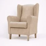 Butaca Fija Orejera Beig 110X67X80 Pata Madera