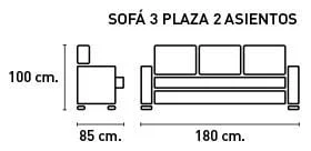 Sofá 3 Plazas Ruben Tap Magnol Cemento Mull