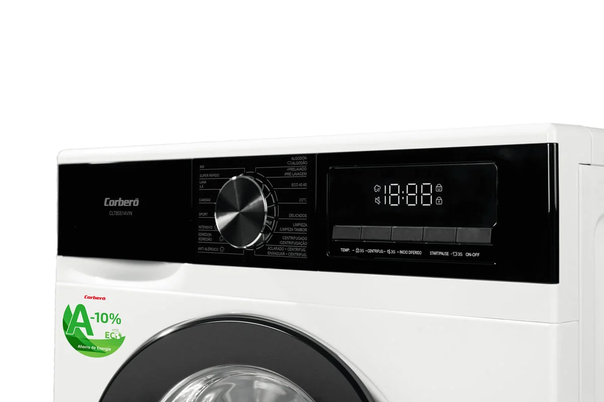 Lavadora Corbero 8 Kg 1400 RPM Clase A -10% Inverter