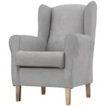 Butaca Fija Orejera Gris 110x67x80 Pata Madera
