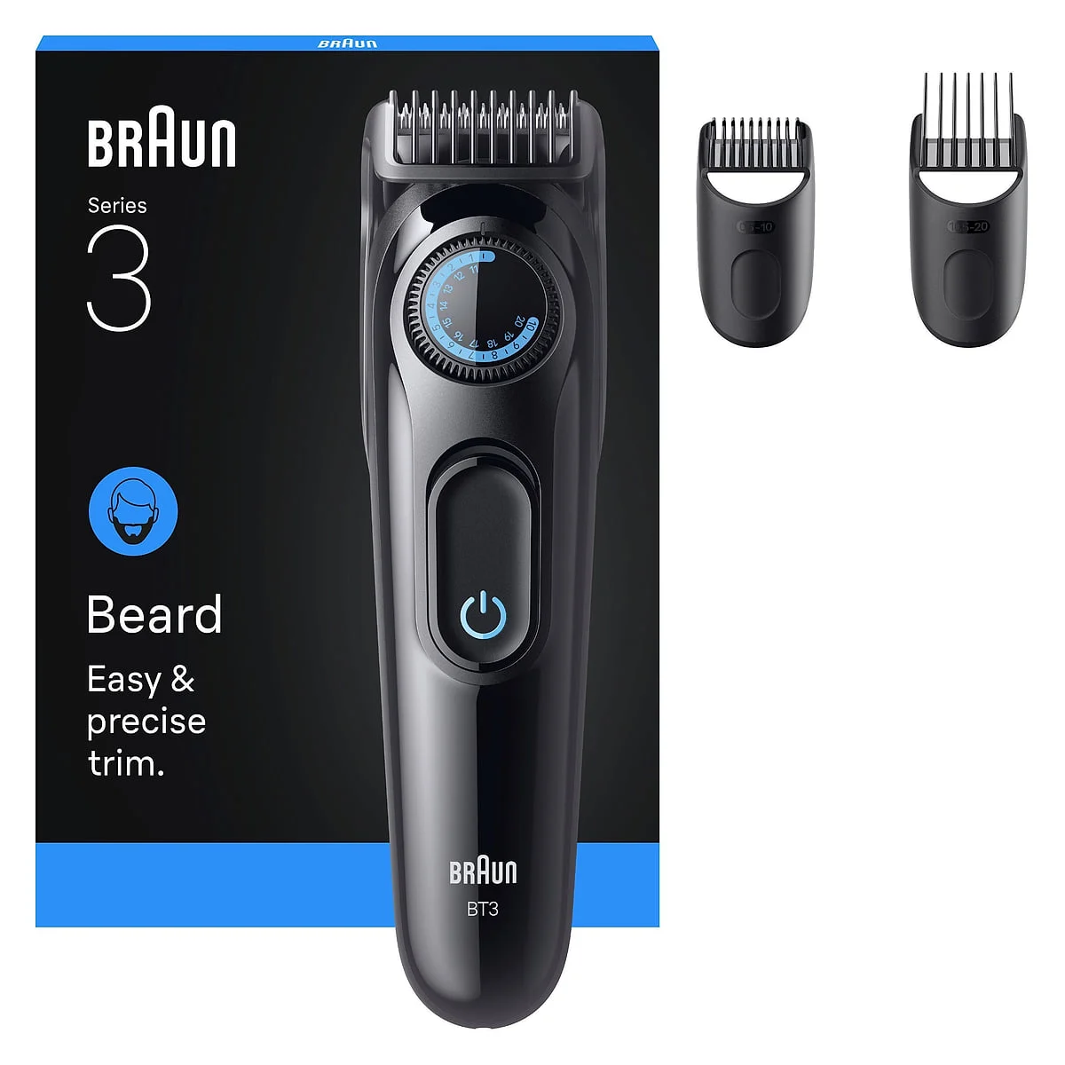 Barbero Braun Series 3 BT 3520 2 Peines para Barba