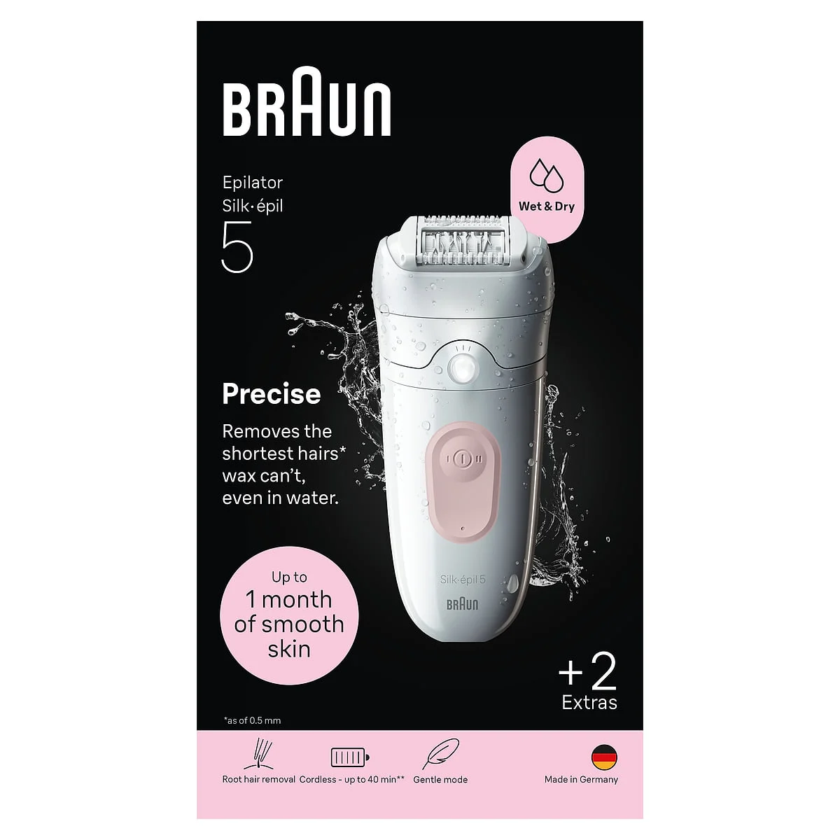 Depiladora Braun Serie 5 Silk Epil 5 28 Pinzas Lavable Blanco