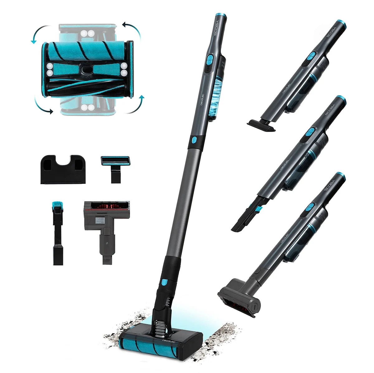 Aspirador de mano Cecotec Scoba 2100 Twice Max 210 W 20 kPa Sin Cable