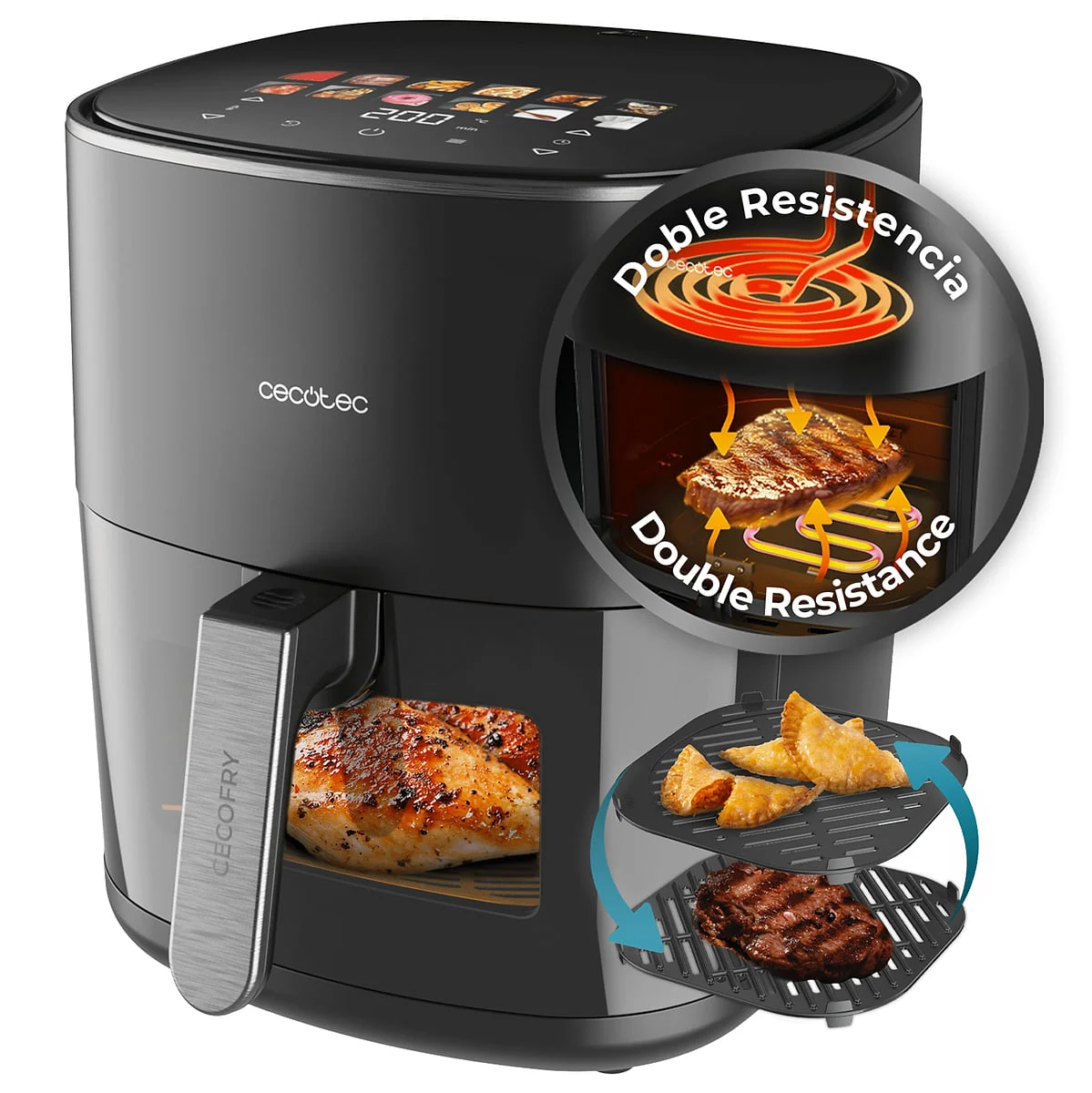 Freidora Cecotec Cecofry&Grill Duoheat 6500 6.5 L 2200 W