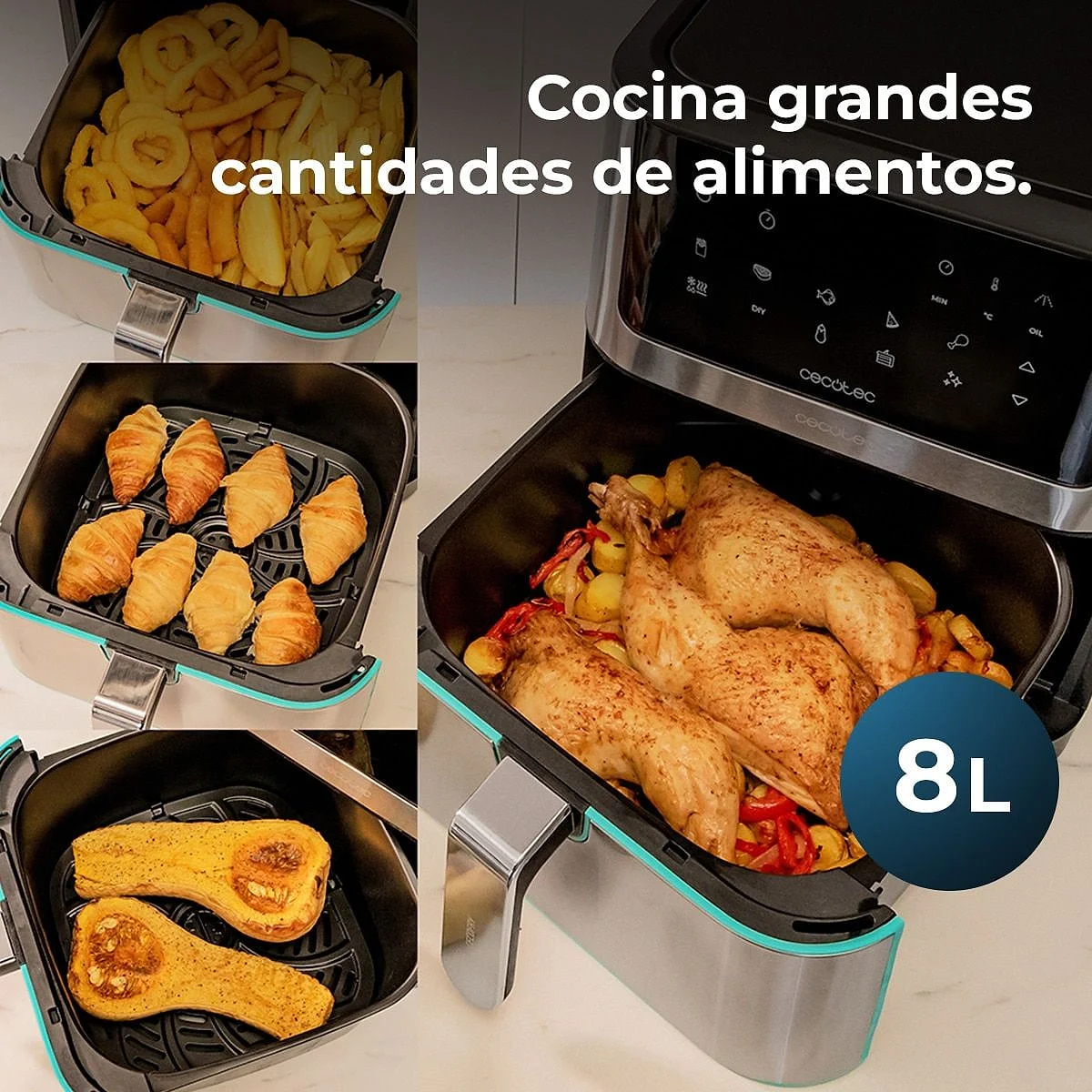 Freidora Cecotec Cecofry Supreme 8000 8 L 1800 W Táctil Inox