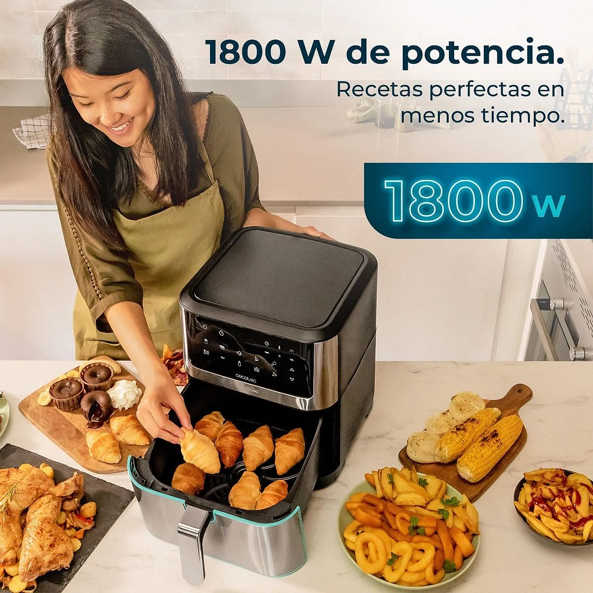 Freidora Cecotec Cecofry Supreme 8000 8 L 1800 W Táctil Inox