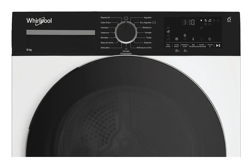 Secadora Whirlpool 8 Kg Clase D Bomba Calor Blanco