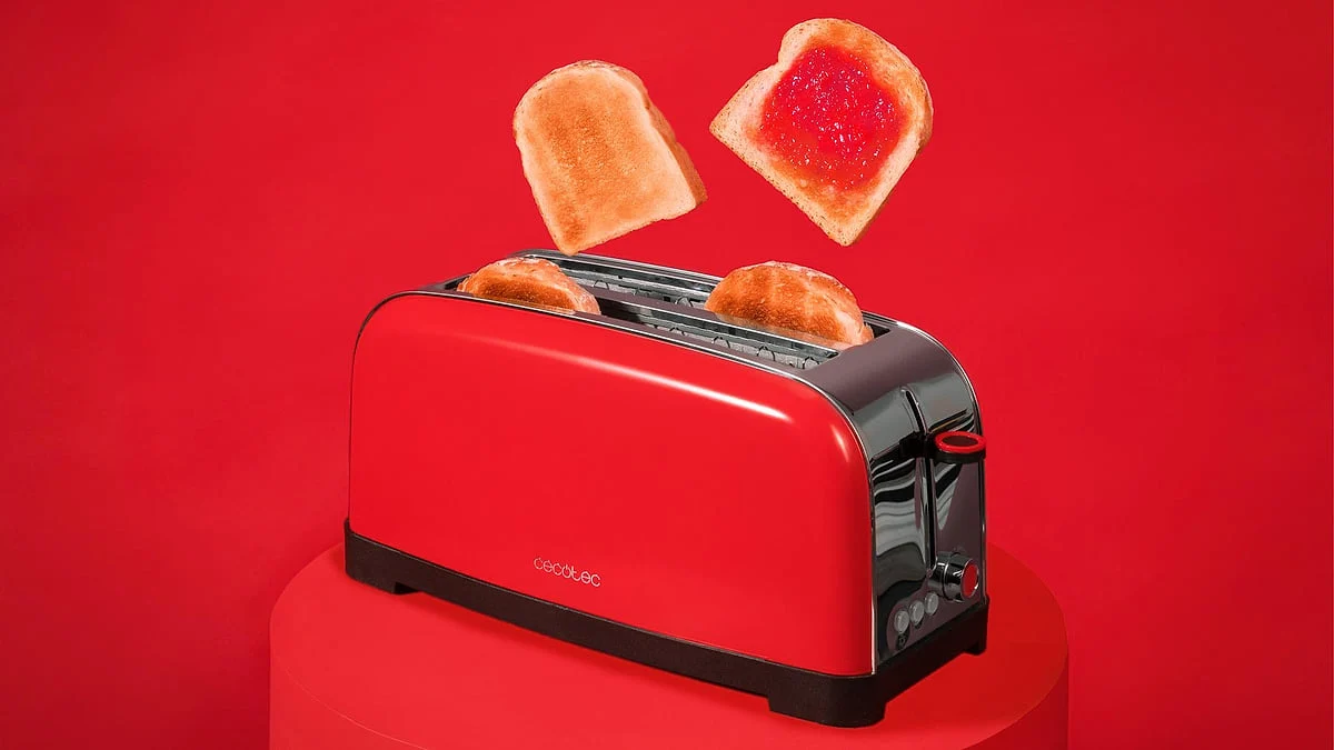 Tostador Cecotec 2 Ranuras Largas Red Toastin´ Time 1500