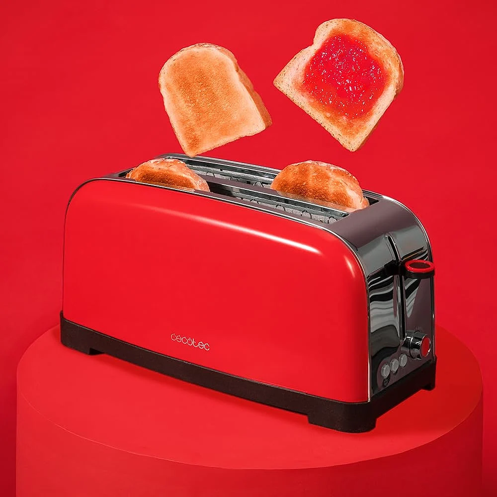 Tostador Cecotec 2 Ranuras Largas Red Toastin´ Time 1500
