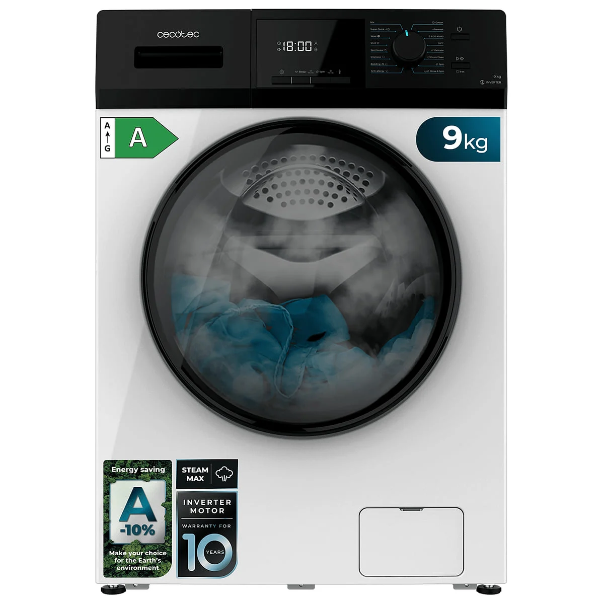 Lavadora Cecotec Bolero Dresscode 9410 9 Kg 1400 rpm Clase A-10%