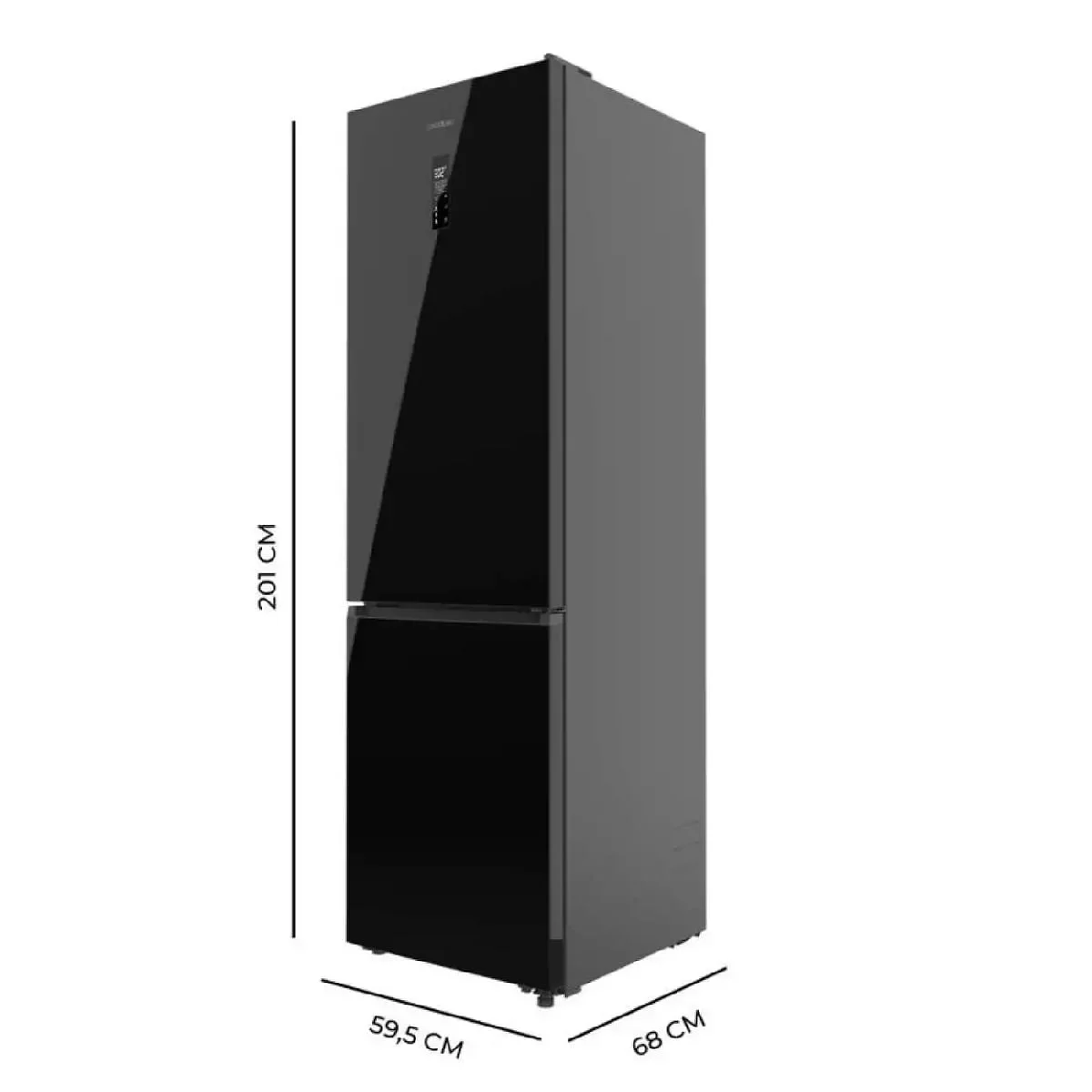 Frigorífico Combi Cecotec 201X60 C Cristal Negro CoolMarket 456 BLACK Glass C