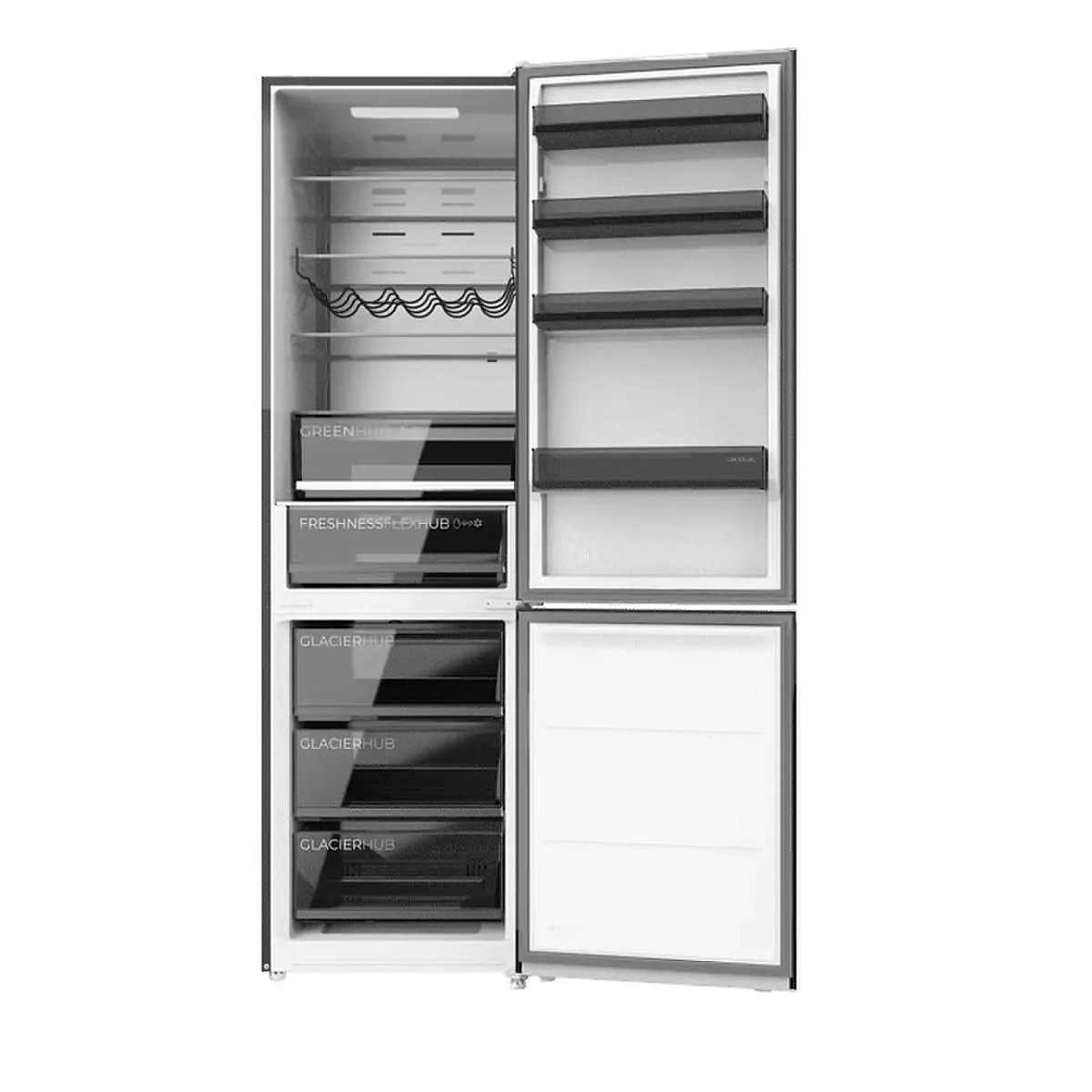 Frigorífico Combi Cecotec 201X60 C Cristal Negro CoolMarket 456 BLACK Glass C