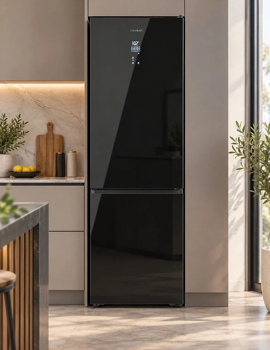 Frigorífico Combi Cecotec 201X60 C Cristal Negro CoolMarket 456 BLACK Glass C