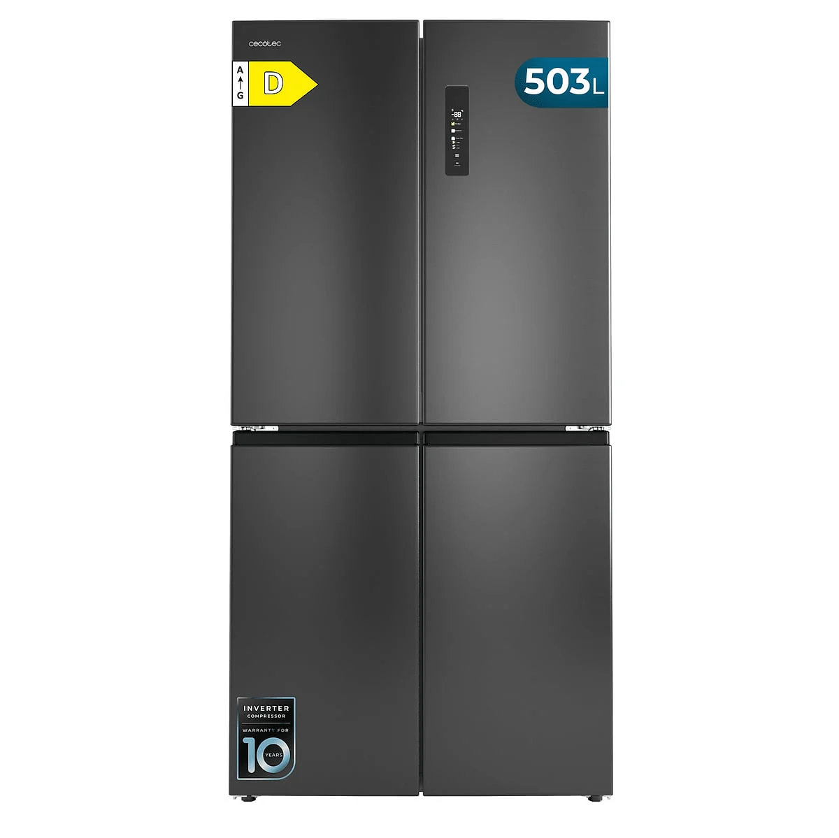Frigorifico americano Cecotec Bolero CoolMarket 4D 503 Dark D 503 L Clase D Inox