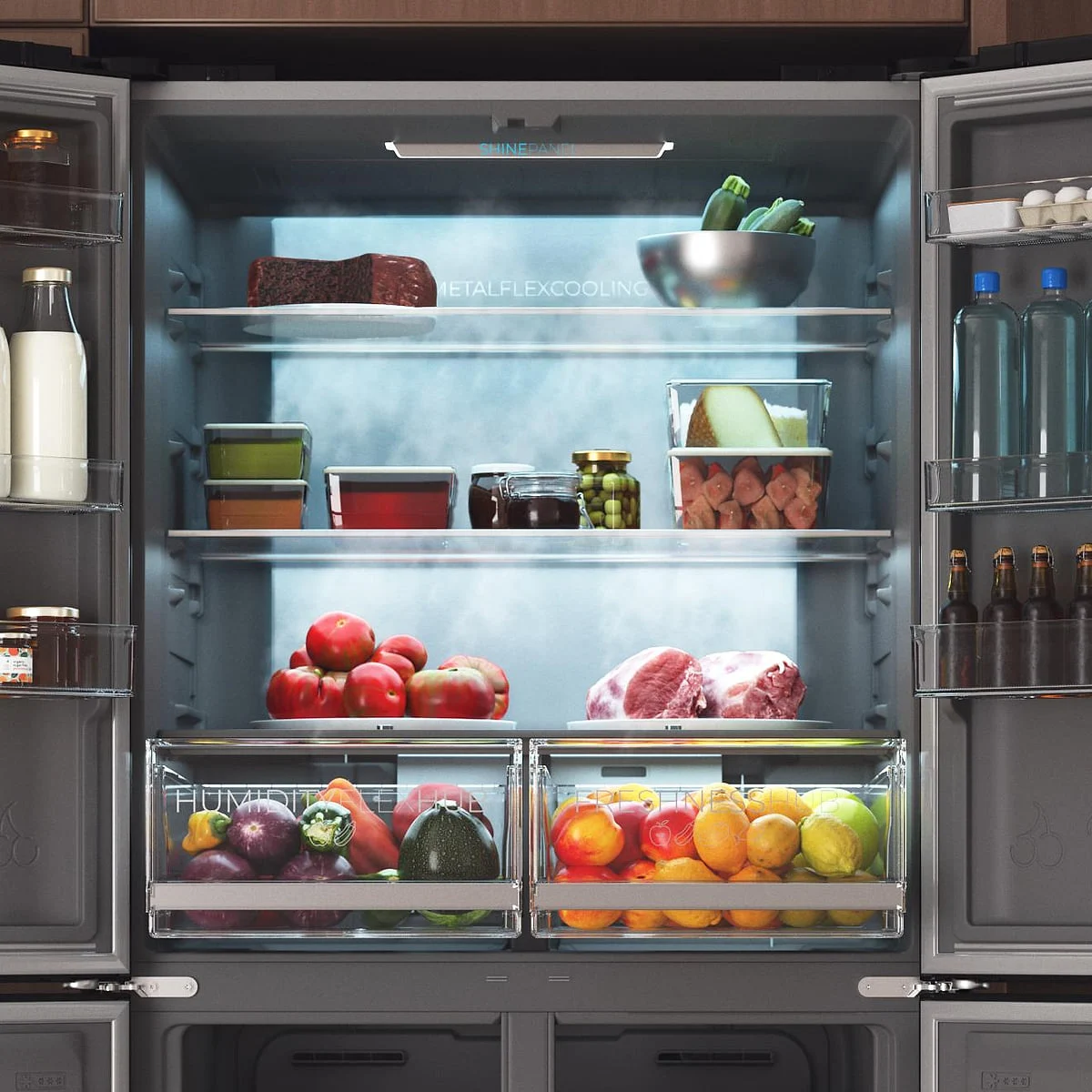 Frigorifico americano Cecotec Bolero CoolMarket 4D 503 Dark D 503 L Clase D Inox