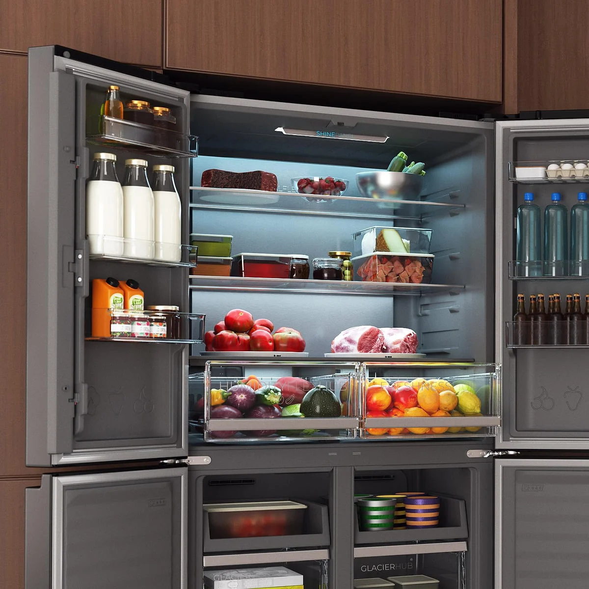 Frigorifico americano Cecotec Bolero CoolMarket 4D 503 Dark D 503 L Clase D Inox