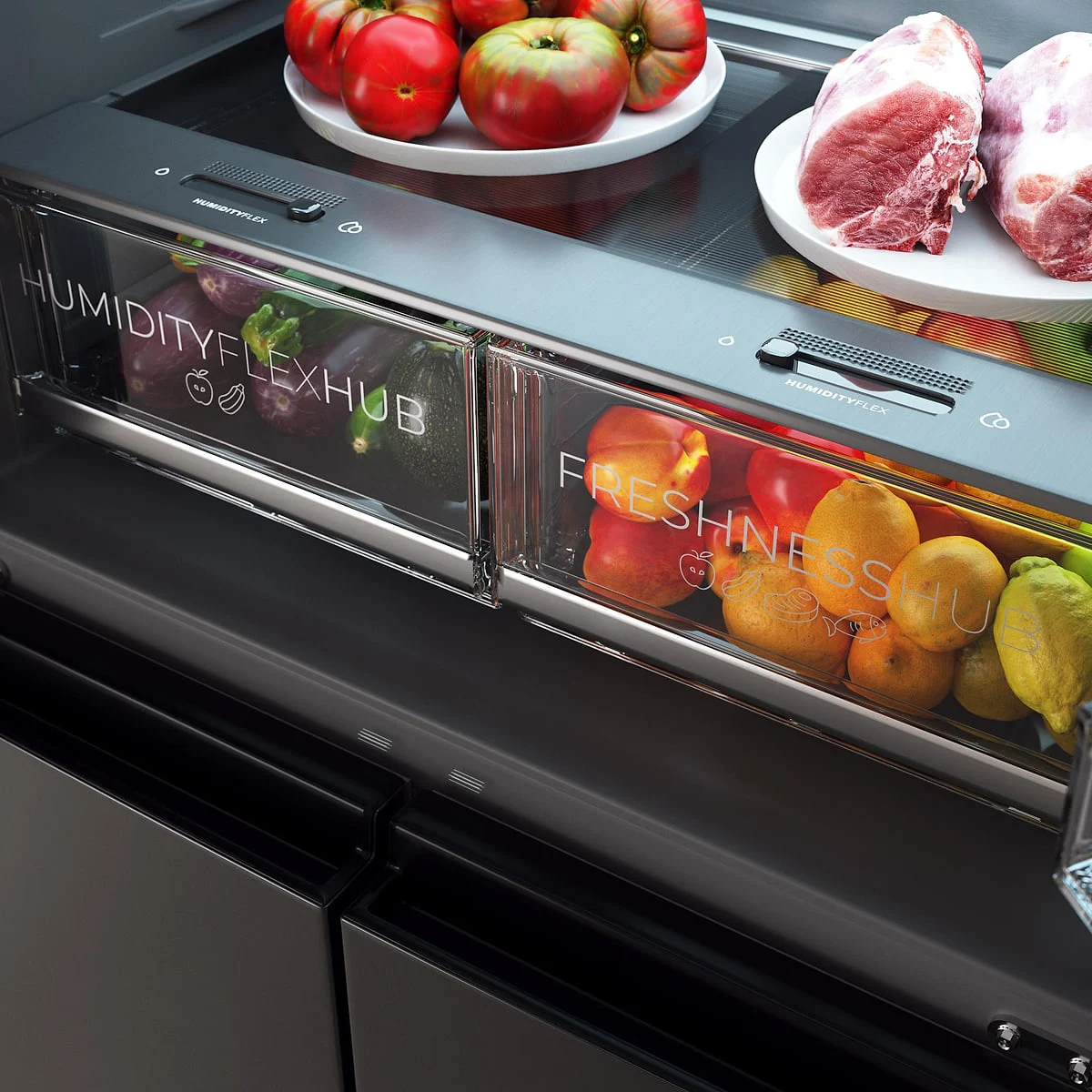 Frigorifico americano Cecotec Bolero CoolMarket 4D 503 Dark D 503 L Clase D Inox