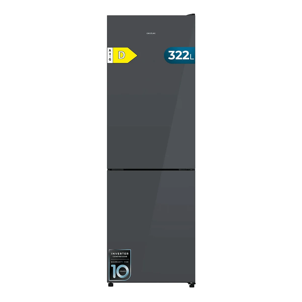 Frigorífico combi Cecotec CoolMarket Combi 322i Cristal Gris Clase D