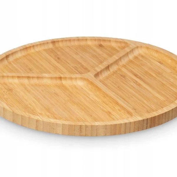 Bandeja redonda Kinvara 3 cavidades 30 cm Bambú