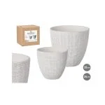 Set de macetas Kinvara Cuadrados Blancos