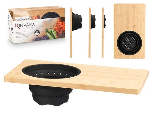 Tabla de Corte Kinvara Bambú con Escurridor