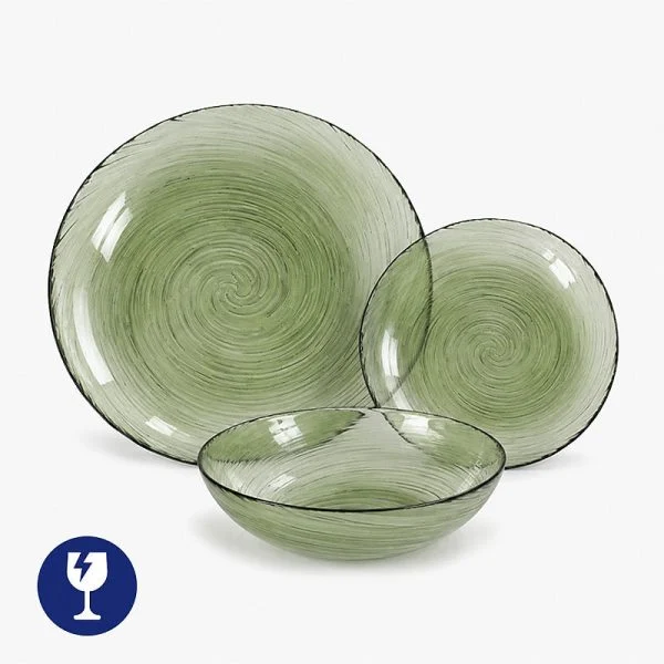 Vajilla Vidrio Kinvara 18 Piezas Verde