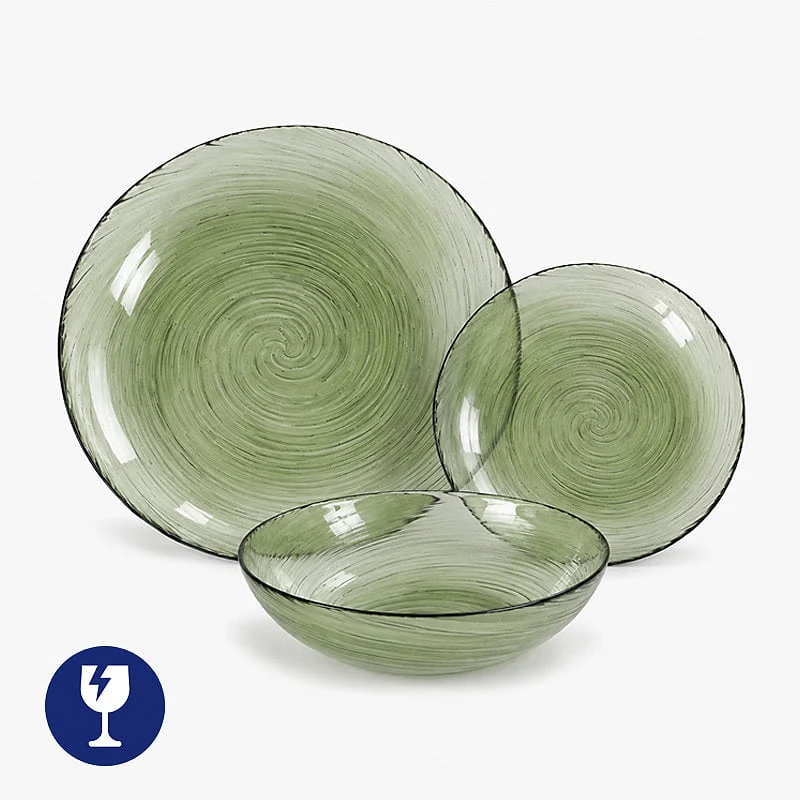 Vajilla Vidrio Kinvara 18 Piezas Verde