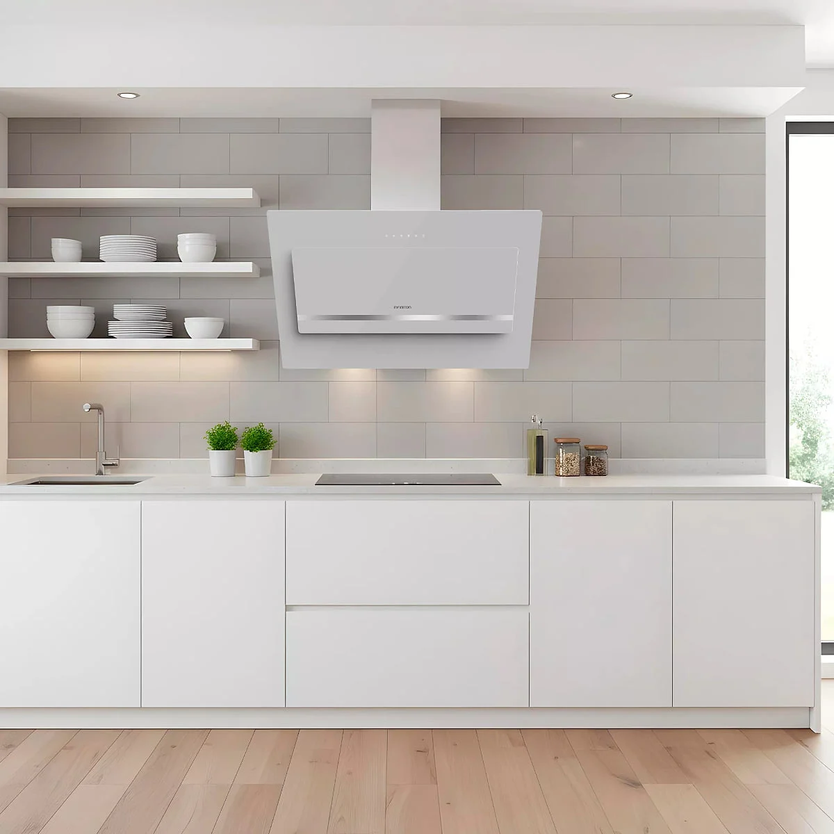 Campana Infiniton CMPTRAL-WT90U 90 cm 800 m3/h A++ Cristal Blanco