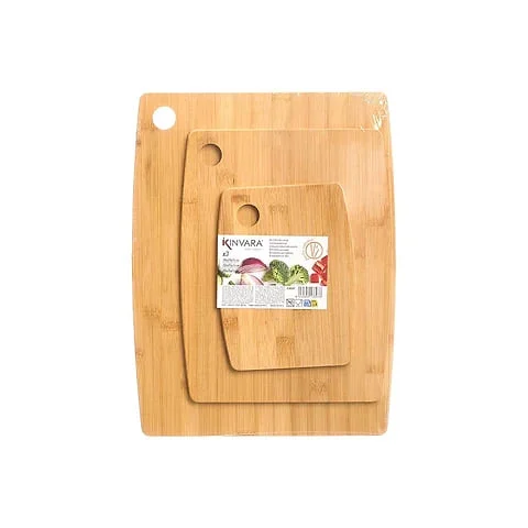 Set 3 Tablas de Corte Kinvara Bambú Antibacteriano