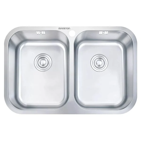 Fregadero Infiniton Belcanto82C2 2 Senos Cuadrados Inox