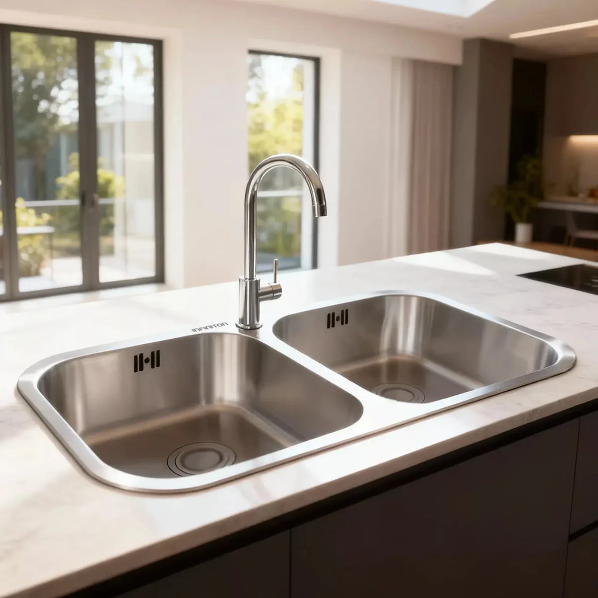 Fregadero Infiniton Belcanto82C2 2 Senos Cuadrados Inox