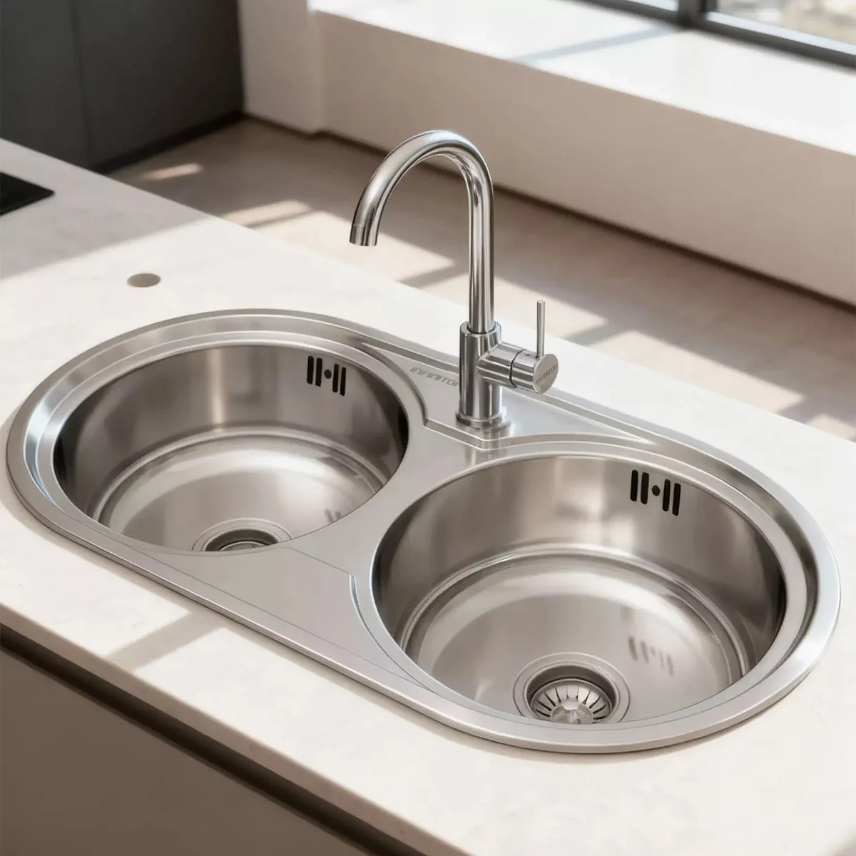 Fregadero Infiniton Reale85C2 85 cm Circular Acero Inox Satinado