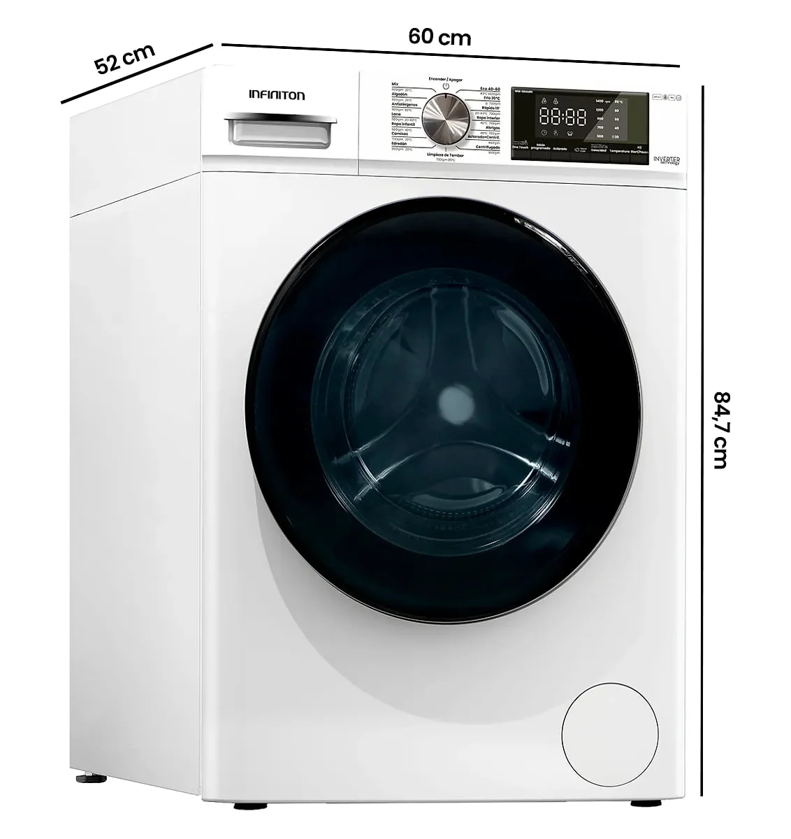 Lavadora Infiniton WM-S84ABN 8 Kg 1400 rpm Clase A Vapor