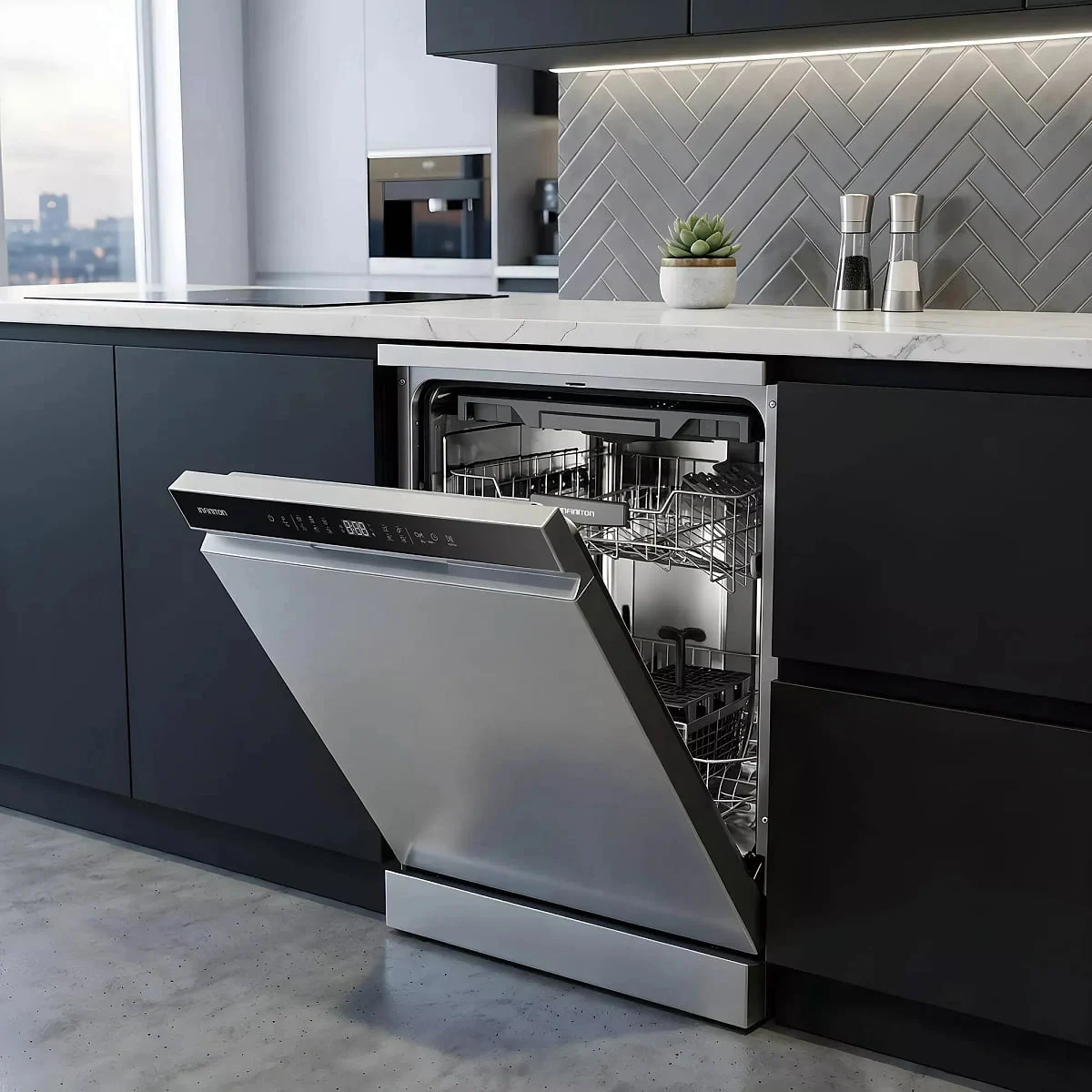 Lavavajillas Infiniton DIW-64CXF3C Clase D Inox 3º Bandeja