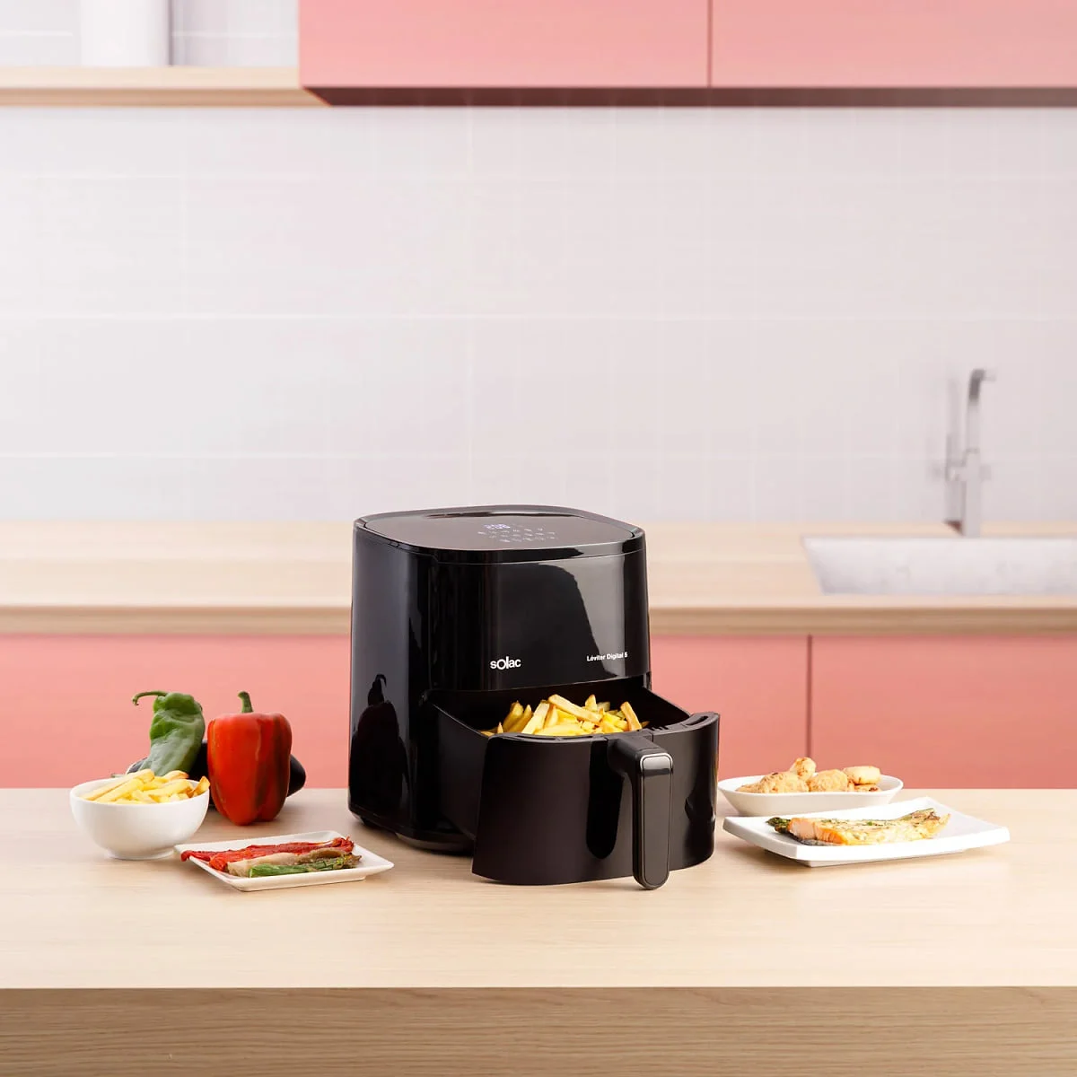 Freidora Solac Léviter Digital 5 L 1400W Negra